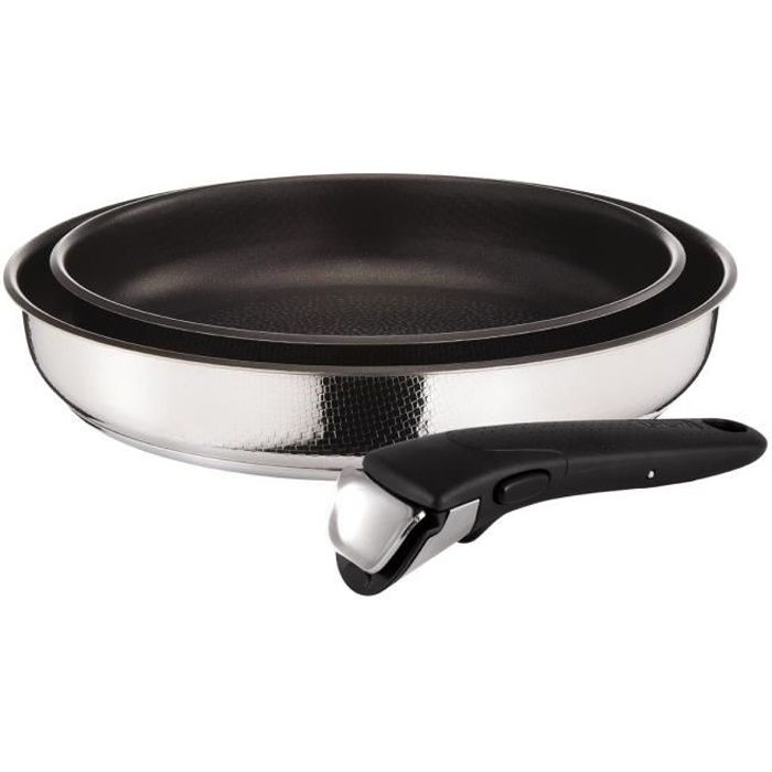 TEFAL INGENIO CREATION Set de 2 Poêles 24-28cm + 1 poignée L9359202 Tous feux dont induction