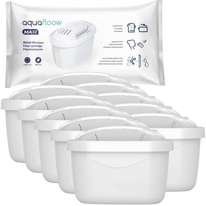 Wessper Aquafloow Cartouches filtrantes, pièce de rechange pour LAICA 1000 SERIES, Brita MAXTRA, Brita Marella, Pack 10