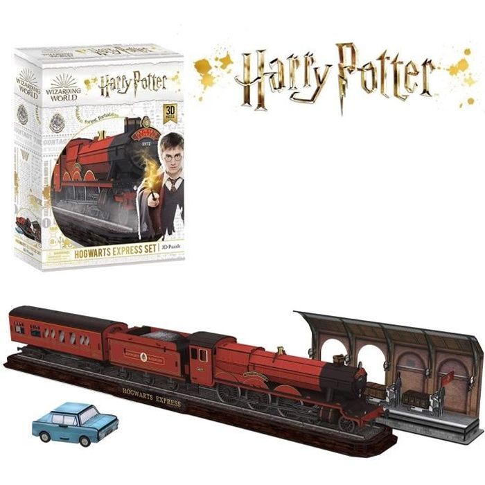 Puzzle 3D Harry Potter - Train Poudlard Express, Maquette Adulte et Enfant, Decoration Chambre, Cadeau Aniversaire, Montre Jigsaw, 1