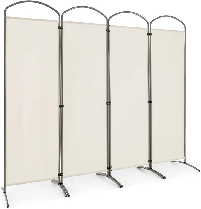 Paravent 4 Panneaux Angel Living - Séparateur De Pièce Pliable Idéal Pour Bureau Et Chambre - 180x324cm Beige