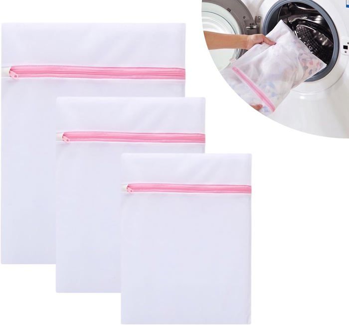 Lot De 3 Filets à Linge Réutilisables - Protection Soutien-gorge, Sous-vêtements - Fermeture Éclair