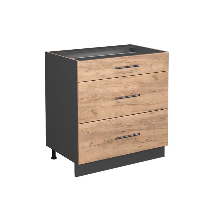 Meuble cuisine Fame-Line 80cm avec 3 tiroirs sans PT Chêne de force doré/Anthracite Vicco 38599 Meuble cuisine Fame-Line 80cm avec 3 tiroirs sans PT Chêne de force doré/Anthracite Vicco 38599
