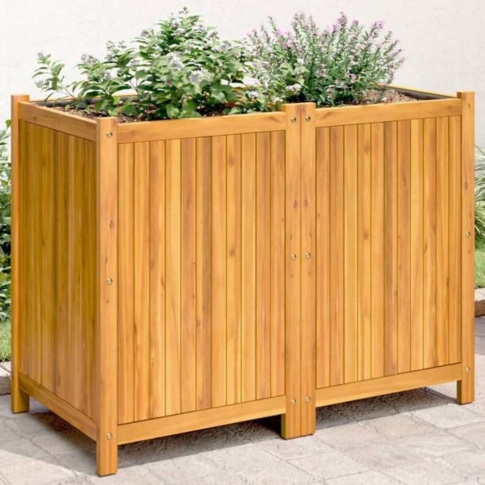 vidaXL Jardinière avec doublure Bois d'acacia
