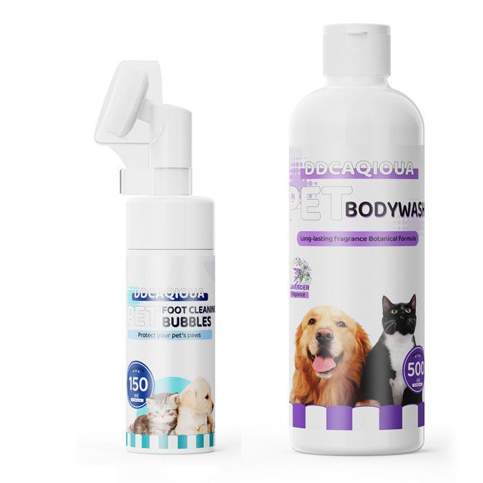 Comparer les prix de Shampooing  pour Animaux de Compagnie  500ML,Nettoyeur de Pattes de Chien 150 ML,shampooing sans Eau avec Brosse en Silicone Souple