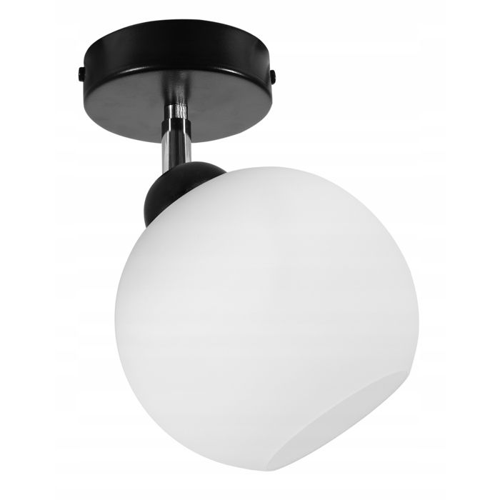 Plafonnier Classique - Light-Home - ELIZA 1987/KP - Métal et Verre - Blanc/Noir - LED