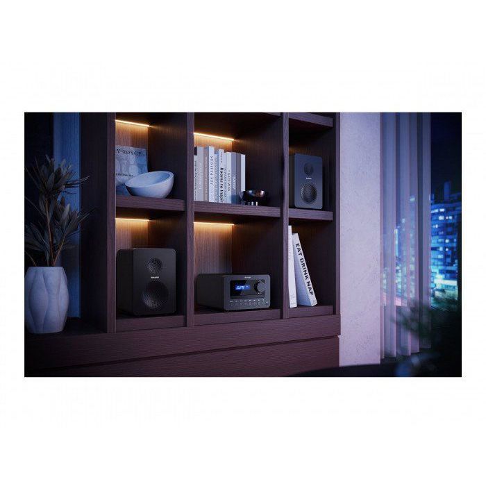 Chaine hi fi Sharp Microchaîne Hi Fi FM TOKYO B514 BK Entrée AUX Bluetooth Lecteur CD Radio FM