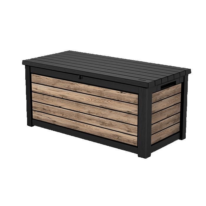 Coffre de rangement jardin 630L - Collection Signature - Aspect bois ...