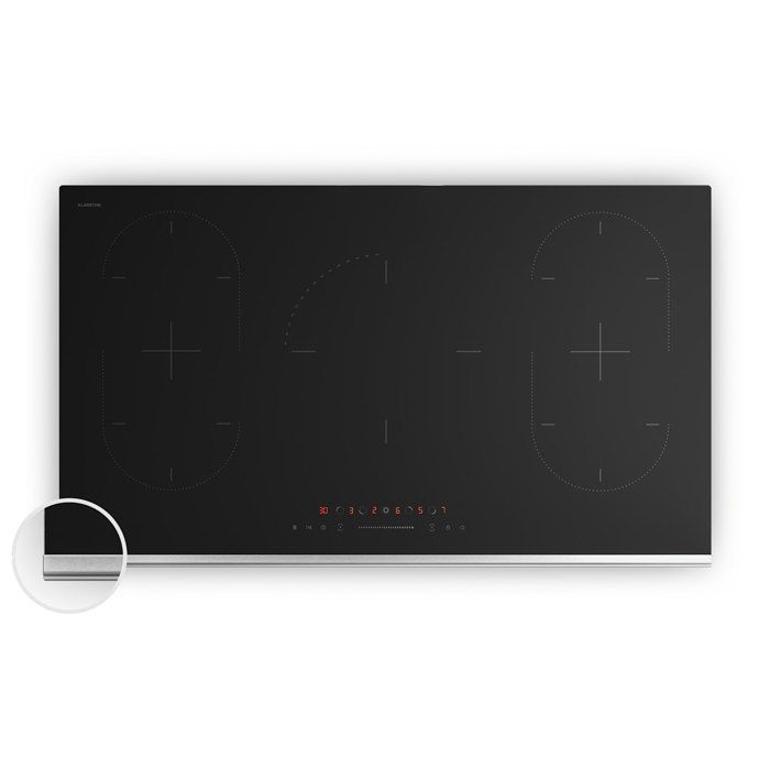 KLARSTEIN Verosteel Table De Cuisson &Agrave; Induction &Eacute;l&eacute;gante, Minimaliste, Puissante 5 Zones 12200 W 90 Cm