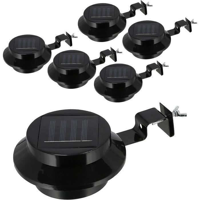 Lampes solaires gouttière - 6 pièces plastique/fer éclairage extérieur - lampes Étiquette