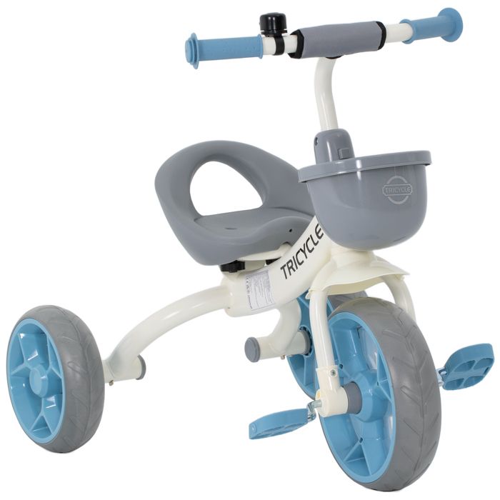 Tricycle enfant évolutif - AIYAPLAY - 2 à 5 ans - panier avant et roues EVA - métal et plastique - 72 x 52 x 61 cm - bleu