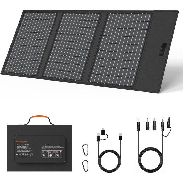 14W Panneau Solaire Portable, Ultra Léger, USB Port (5V/2.4A), IPX4, SunPower Chargeur Solaire Pliable pour Toutes Les Activités de - Bricolage