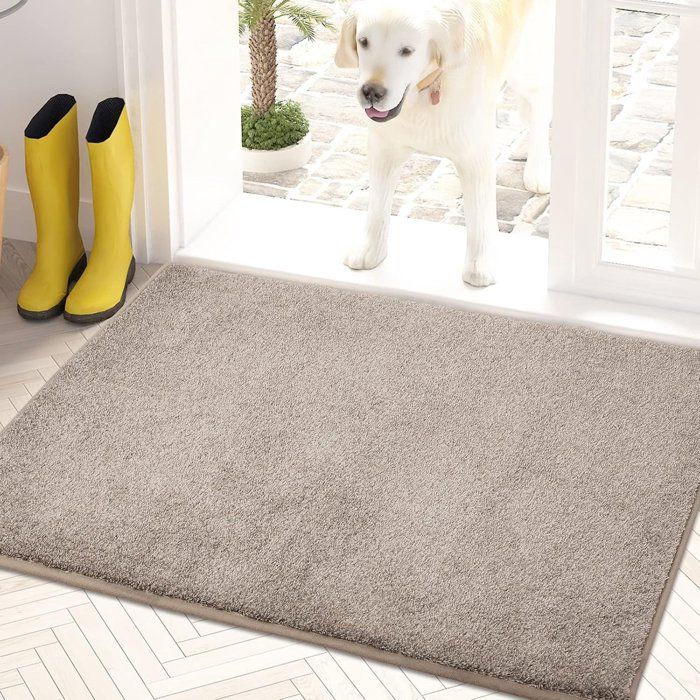 Paillasson - 61 x 90 cm - Antidérapant - Lavable en machine - Tapis dentrée nettoyeur de chaussures paillasson pour chien tapis