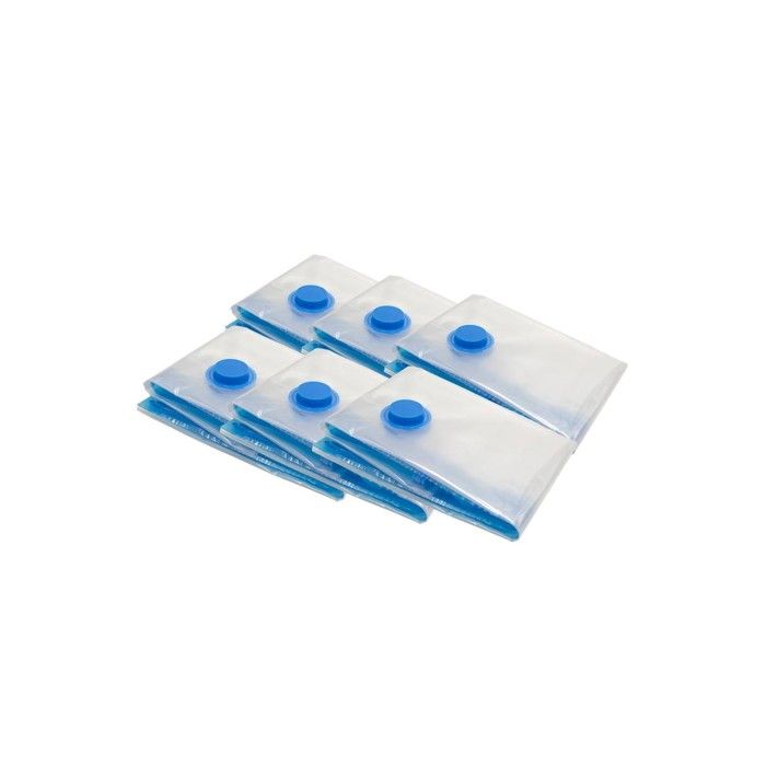Lot 6 Housses Rangement Sous Vide - Box and Beyond - 100 x 70 cm - Taille XL - Tiroirs - 10L - Plastique Transparent