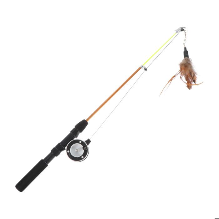 Jouet pour chat 75x23cm jouet pour chat forme de canne à pêche cordon rétractable jouet favorisant linteraction homme-animal