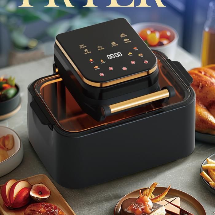 Friteuse sans huile - BRETZ -  - 12L - 1400W - Double cuisson - 8 programmes - Airfryer grande capacité familiale - Megaword
