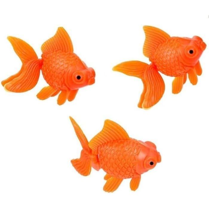 3 Poissons rouges artificiels flottants décoration réaliste pour aquarium deau douce et salée