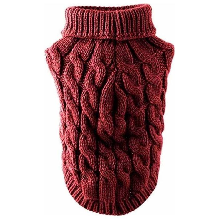 Gilet tricoté à col roulé pour chien pull dhiver chaud et épais gilet tricoté au crochet convient à la plupart des chiots et c