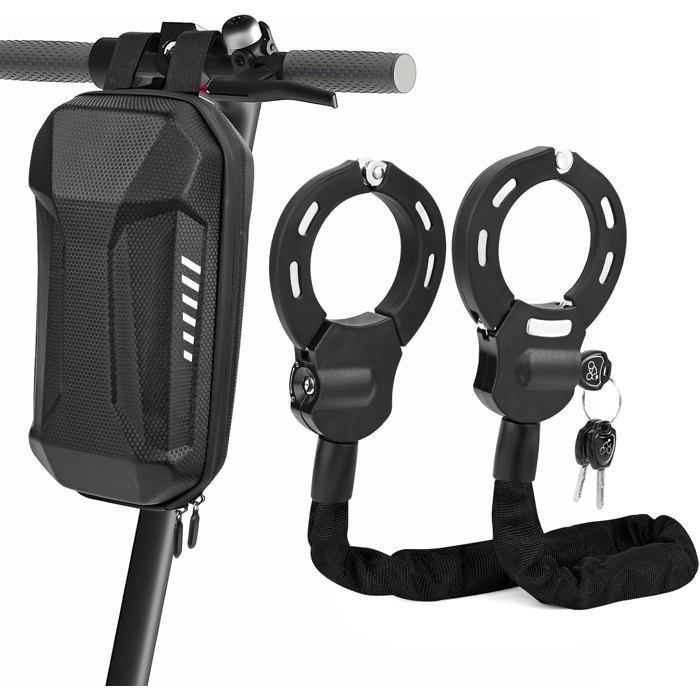 Antivol trottinette électrique 93 cm avec clés - cadenas menotte acier allié sac étanche 3 L 146 kg usage scooter et vélo
