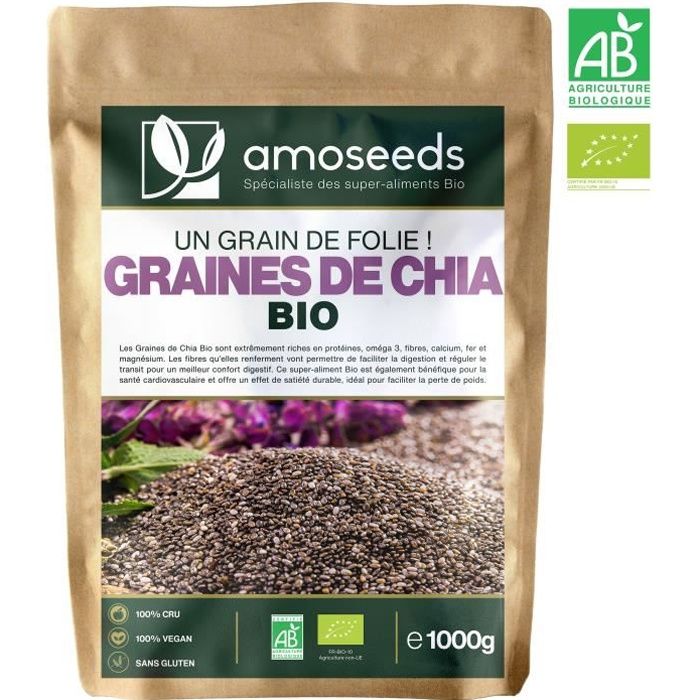 Graines De Chia Bio 1kg Qualite Superieure Amoseeds Le Specialiste Des Super Aliments Bio Achat Vente Complements Alimentaires Silhouette Graines De Chia Bio 1kg Cdiscount