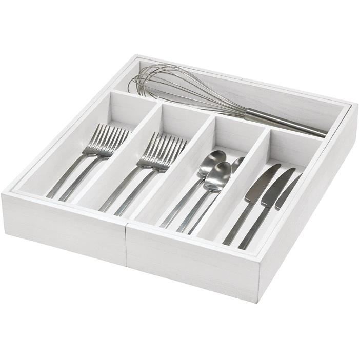 Organisateur De Tiroir ZHHGOO 8 Pièces Réglable (27,5-52 Cm) - Séparateur Pour Cuisine, Salle De Bain, Bureau