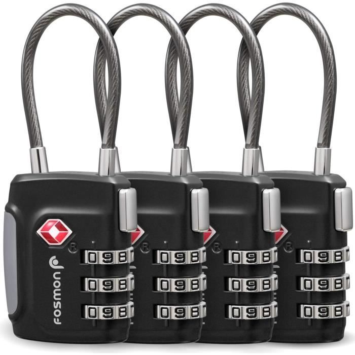 Sagaform Ferme-valise à Câble Toronné - Cadenas à Combinaison