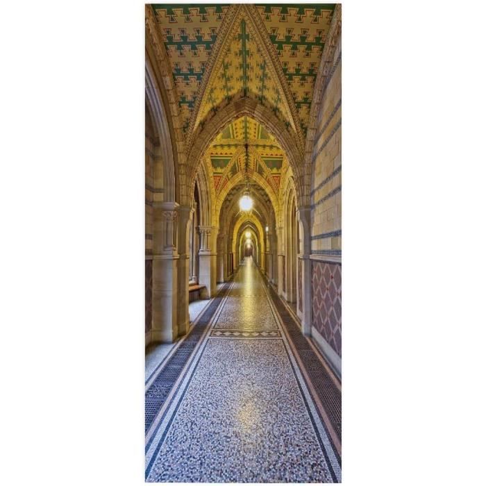 Tizhweqo Stickers Porte Trompe L'oeil Film Cinéma Papier