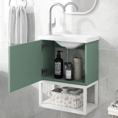 meubles de salle de bain 40 cm lavabo avec base armoire penderie lavabo vert meuble de toilette invité