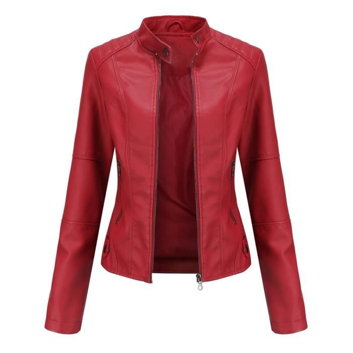 Veste Similicuir PU Style Moto Pour Femme - Taille L Et XL - Neuf Avec étiquettes