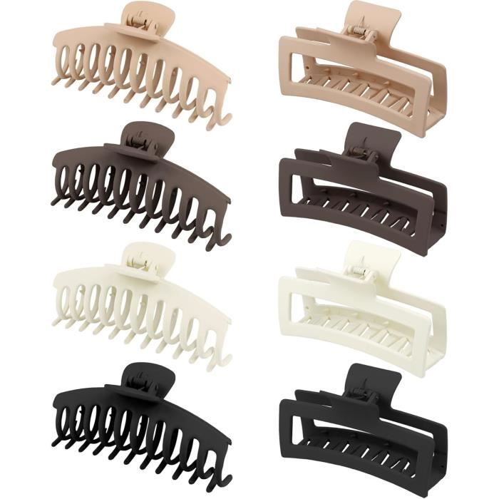 Pince à Cheveux - Non spécifié - 13 cm - Antidérapante - 8 Pièces - Couleurs Neutres Classiques