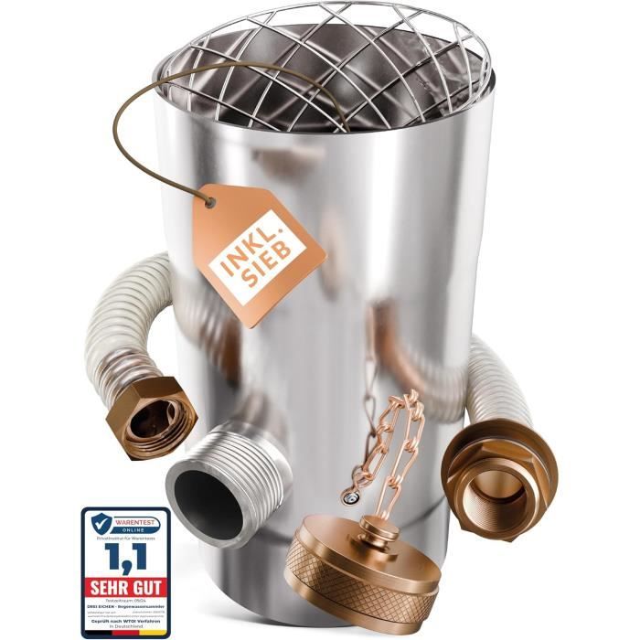 Collecteur D'eau De Pluie Pour Tuyaux De Descente 100 Mm - En Zinc - Pour Tuyau De Descente DN100 - Avec Tuyau Et Raccord D'eau - Voleur De Pluie Pour Citerne