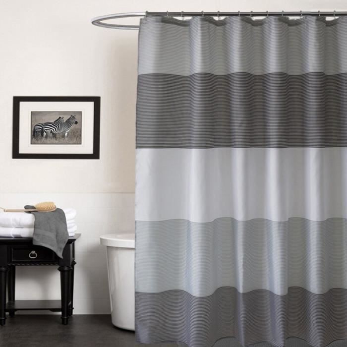 Ruelvth Petit Rideau De Douche En Bambou à L'encre Esthétique Pour Salle De Bain En Tissu Imperméable Noir Et Blanc Avec Crochets, 91,4 X 183 Cm