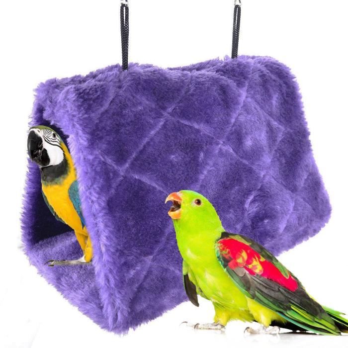 Perroquet Nid dOiseau Animal Nid dhiver Hiver Chaud Hamac Cabane Pendaison de Peluche Suspendu Cage pour Parrot Perruche Calopsitt