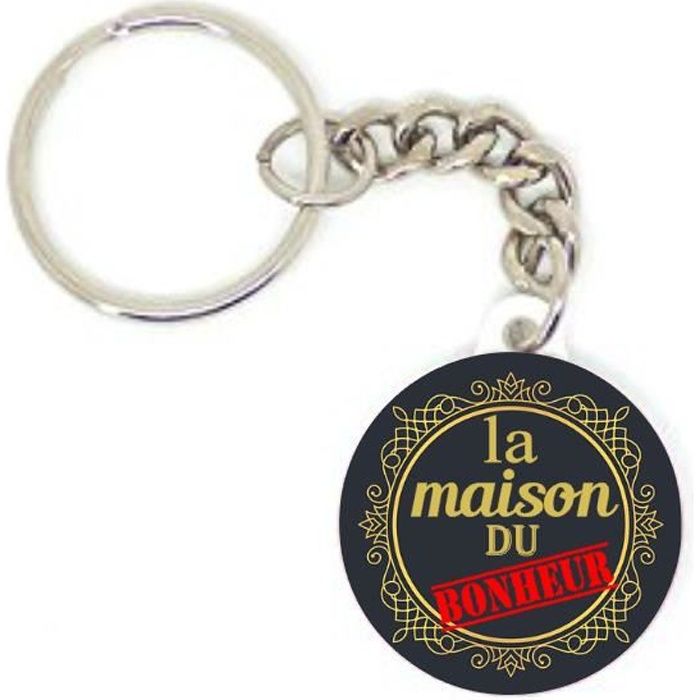 Porte Cle Badge La Maison Du Bonheur Idee Cadeaux Original Personnalise Achat Vente Porte Cles 2009033944006 Cdiscount