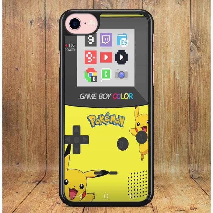 coque iphone 7 plus 8 plus gameboy color pokemon pikachu go vintage console jeux video neuf sous blister cdiscount telephonie