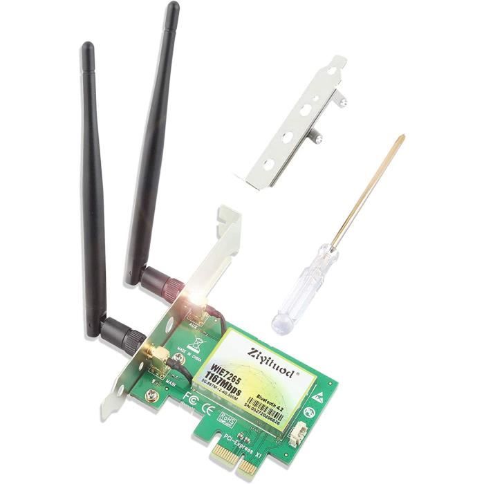 Carte Bluetooth AC1200 PCIe WiFi Intel Wireless ac7265 Bluetooth 4.2 Jusqu