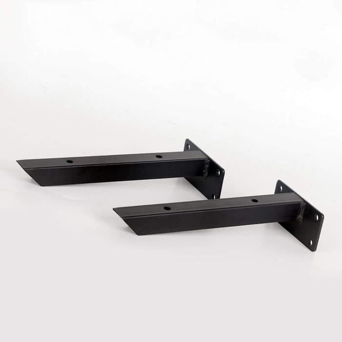 étagère Tube Carré Flottant Robuste Support De Rayonnage En Métal Bricolage, Avec Accessoires De Montage, 2 Pièces (100mm/3.9in,Black