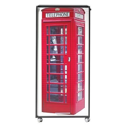 Armoire Informatique 2 Tiroirs Contemporain Noir Imprime Londres