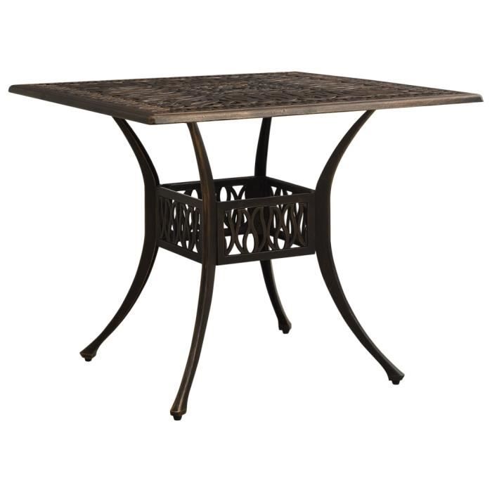 6862fine® table de jardin pour 2-4 personnes,table de bistro,table d'appoint| table d'extérieur|meuble table de balcon,patio bronze