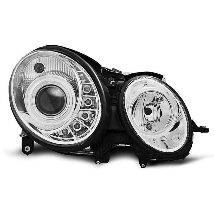 Paire de feux phares Mercedes classe E W211 02-06 Daylight led chrome-27361506