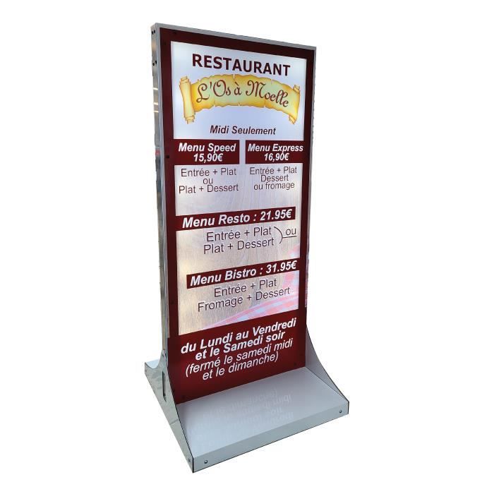 Panneau Lumineux LED Double Face Personnalisable Pour Extérieur - Enseigne Publicitaire Avec Logo Pour Boutique, Café, Restaurant