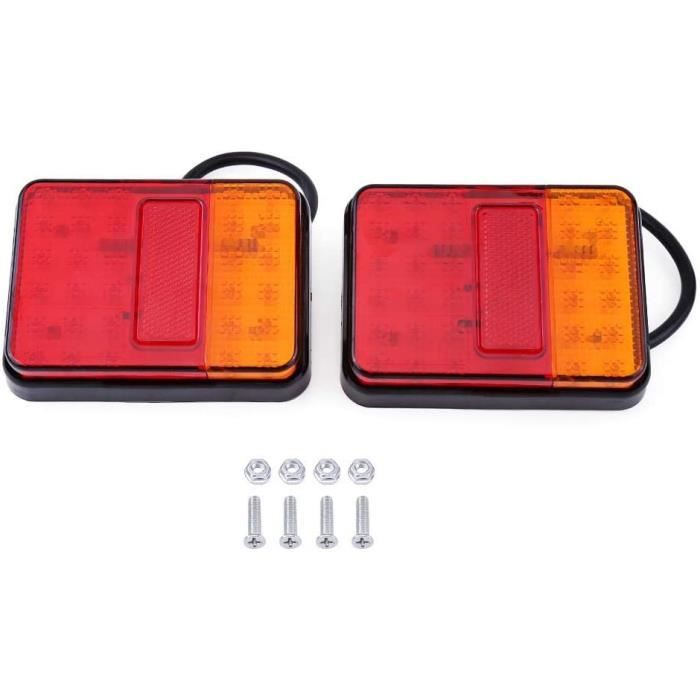 Feux Arrière LED Gauche + Droite Pour GMC Sierra 1500 2016-2018, Chrome, Rouge Et Clair, Garantie 1 An