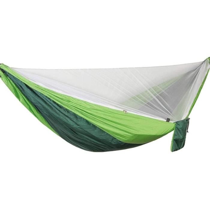 Hamac Double en Tissu de Parachute pour Camping et Jardin - Vert