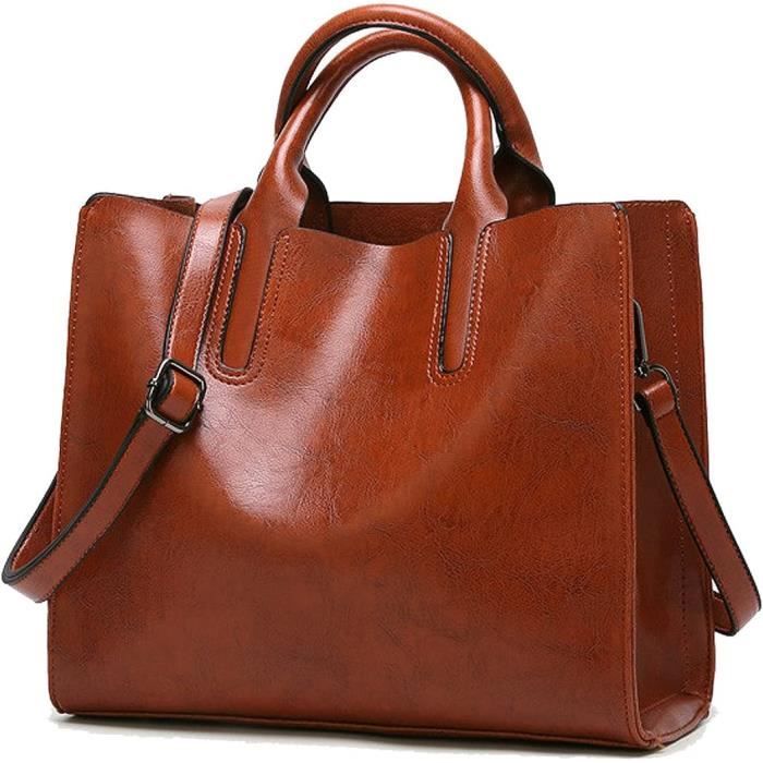 Sac a sales main cabas marron