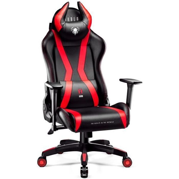 Diablo X Horn 2.0 Chaise Gaming Fauteuil de Gamer de Bureau Accoudoirs 3D Skaï Oreiller Cousin Lombaire - vue 6
