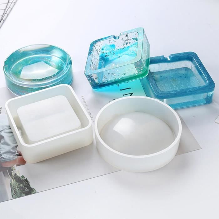 Cendrier rond carr/é en silicone pour fabrication de bijoux moule de moulage artisanal Rond 1 couleur.