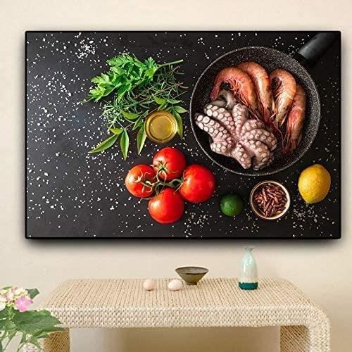 Decoration muraleGrains Épices Fruits De Mer Légumes Cuisine Cuisine Toile  Tableau Peinture avec cadre 20x30cm[7230] - Cdiscount Maison