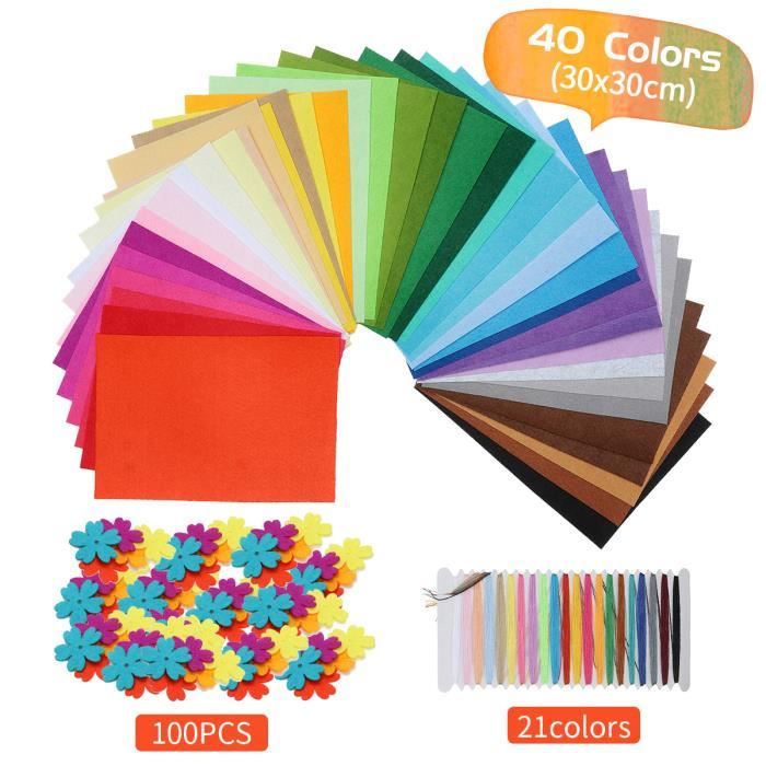 Lot De 10 Feuilles De Feutrine 9 X 12 Pouces - Multicolores - Pour Travaux Manuels Et Bricolage - NEUF
