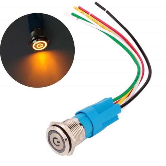 INTERRUPTEUR À BOUTON Poussoir Compact 16mm En Acier Inoxydable Avec