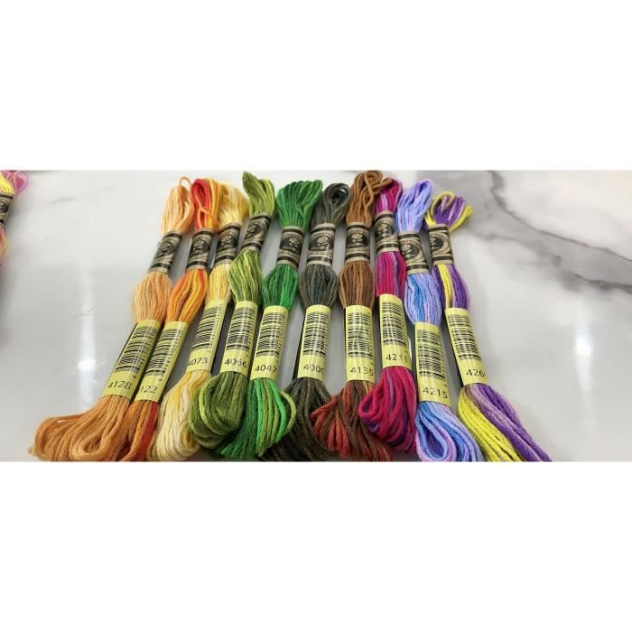 Fil De Broderie 12Pcs Fil À Broder Ligne De Polyester Couleur Vive