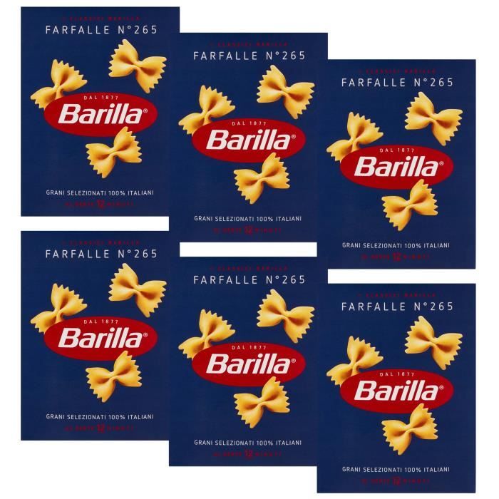 BARILLA Farfalle Pâtes italiennes en forme de papillons 6x500g Cdiscount Au quotidien